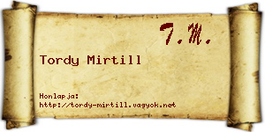 Tordy Mirtill névjegykártya